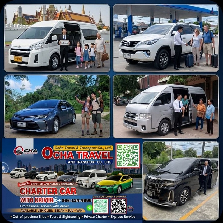 Car rental service, private car with driver